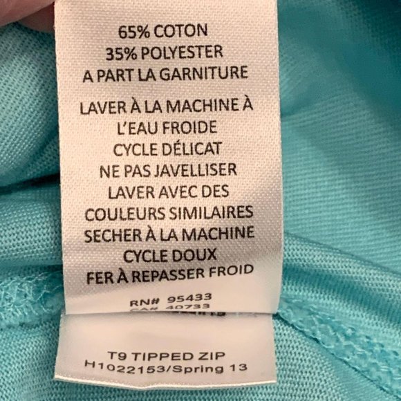 Horny Toad 1/4 Zip Long Sleeve T9 Tipped Zip Large Toad and Co Turquoise Blue - Picture 8 of 9